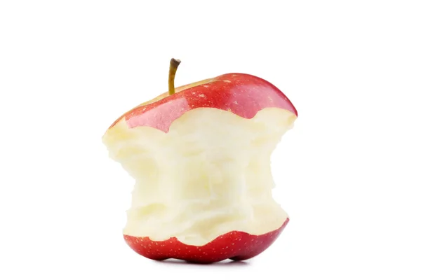 Czerwone Jabłko Skrótowej Białym Tle — Zdjęcie stockowe