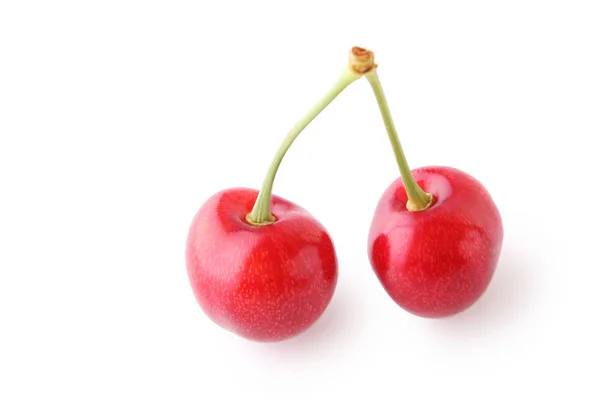 Cerezas Dulces Frescas Aisladas Sobre Blanco — Foto de Stock