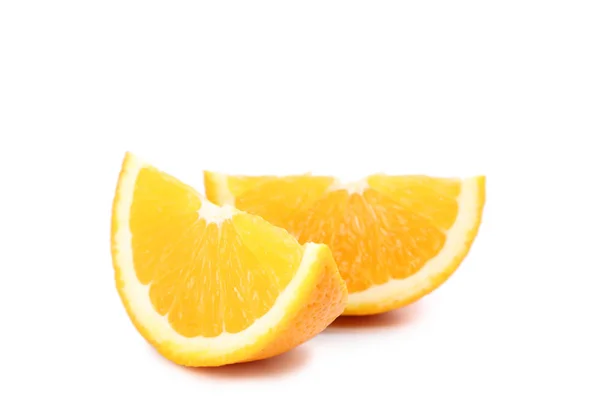 Апельсинові Скибочки Ізольовані Білому Фоні — стокове фото