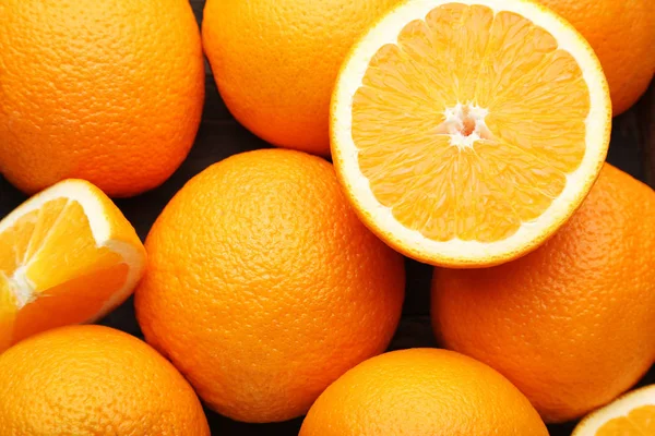 Vue Rapprochée Fond Oranges Mûres Douces — Photo