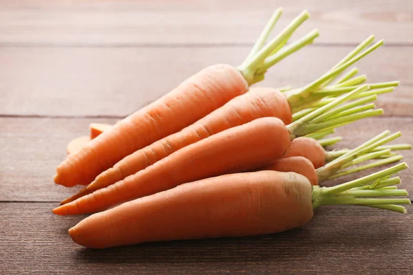 Fresh Ripe Carrots Wooden Table — Stock Photo, Image