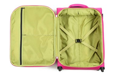 Beyaz arka plan üzerinde izole açık pembe çanta