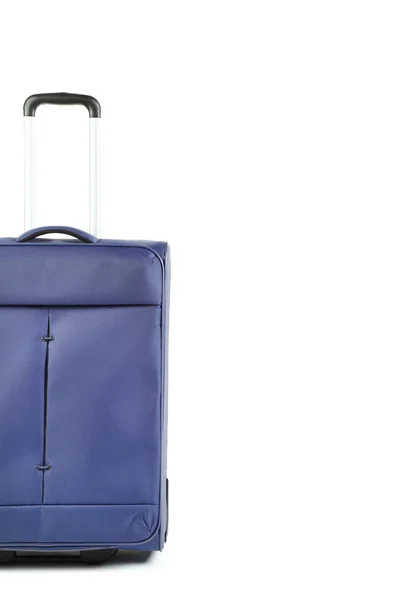 孤立的白色背景上的蓝色手提箱 — 图库照片