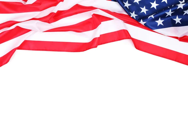 Amerikanische Flagge Auf Weißem Hintergrund — Stockfoto