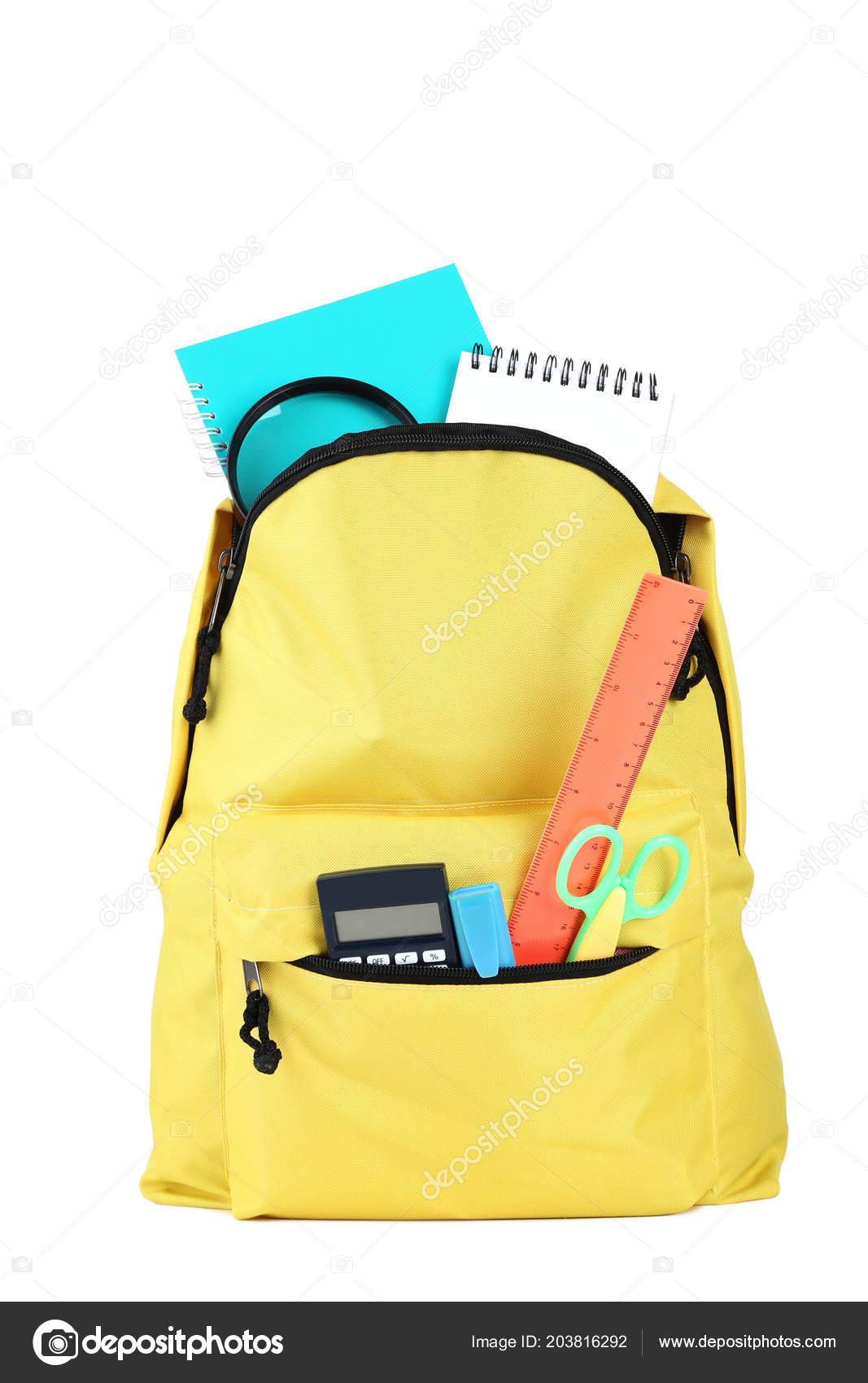 backpack with school supplies