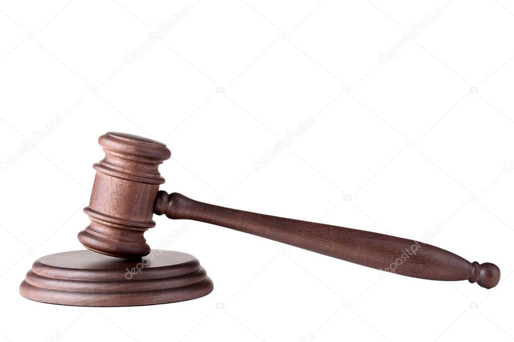 Judge gavel isolated on white background