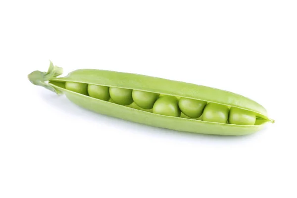鲜绿色的豌豆 用白色隔开 — 图库照片