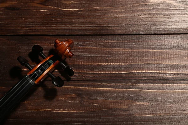 Testa Violino Tavolo Legno Marrone — Foto Stock