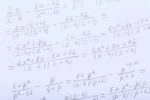 Libro Ejercicios Con Fórmulas Matemáticas — Foto de Stock