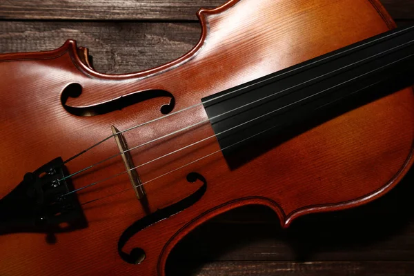 Violino Tavolo Legno Marrone — Foto Stock