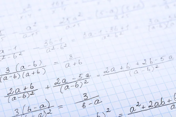 Libro Ejercicios Con Fórmulas Matemáticas —  Fotos de Stock