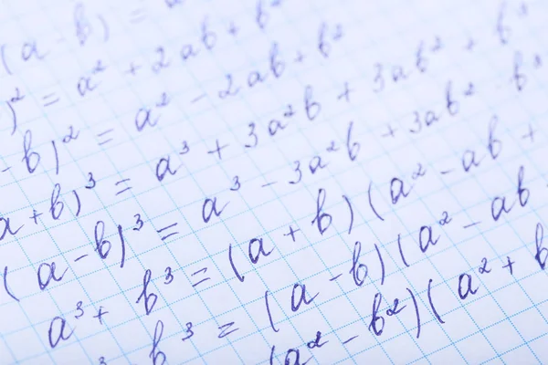 Cahier Exercices Avec Formules Mathématiques — Photo