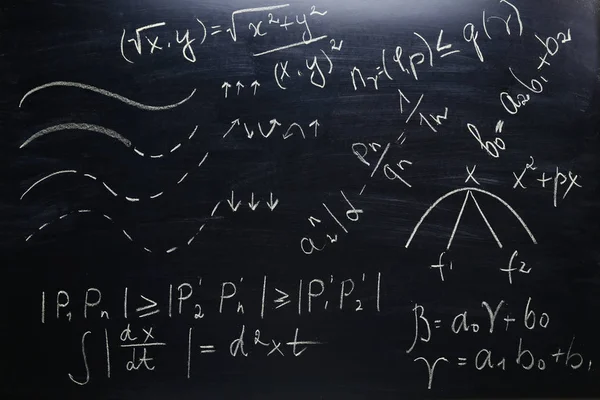 Mathematische Formeln Auf Tafelhintergrund — Stockfoto