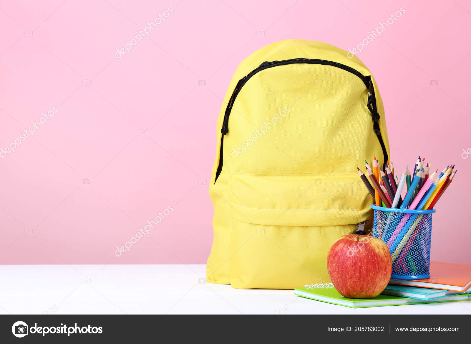 pink yellow backpack