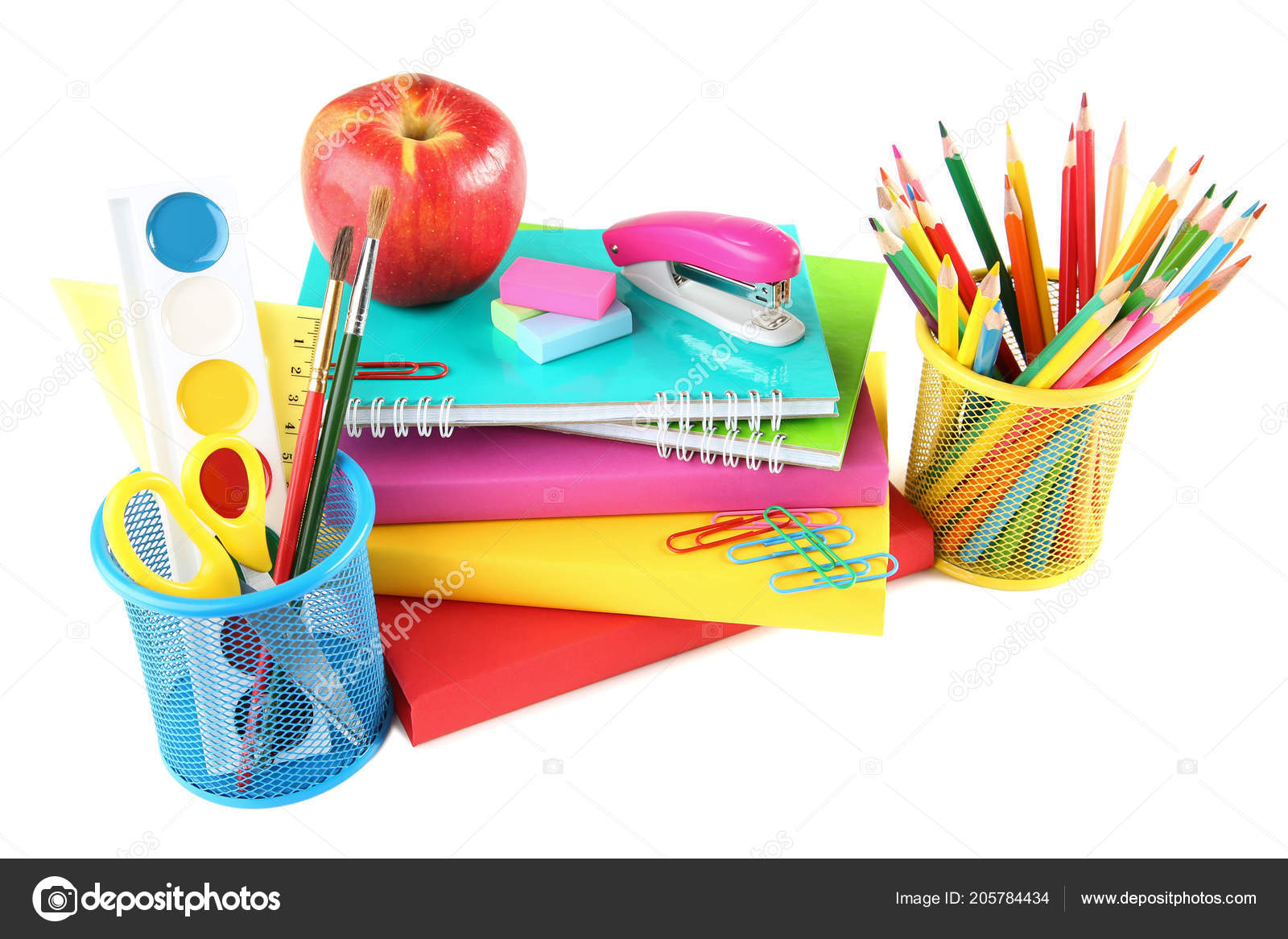 School Supplies Books White Background Stock Photo by ©5seconds 205784434