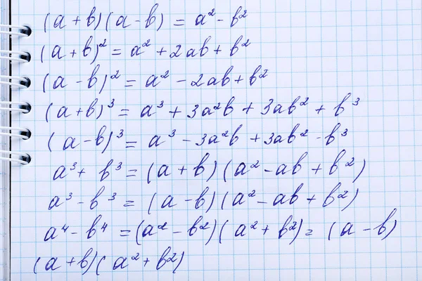 Exercise Book Maths Formulas — Stock Photo, Image