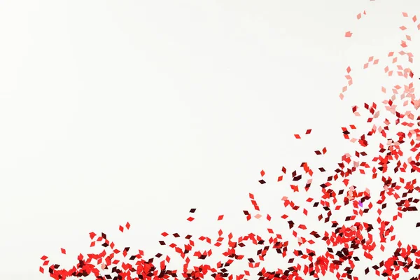 Червона Конфетті Білому Тлі — стокове фото