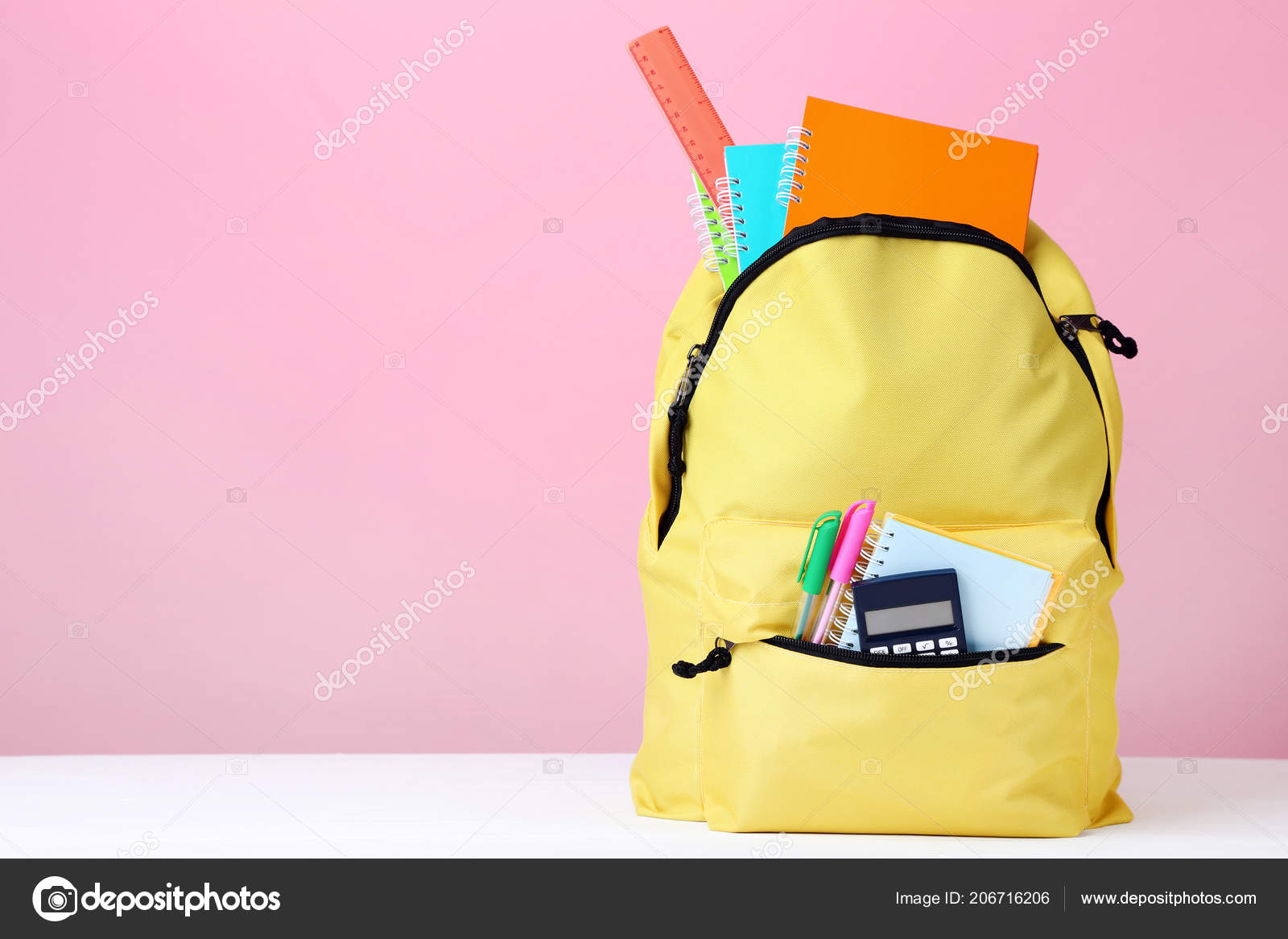 pink yellow backpack