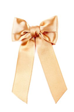 Beyaz arkaplanda izole edilmiş altın yay