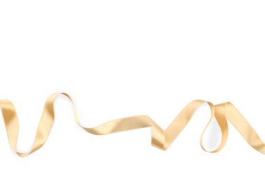 Beyaz arkaplanda altın kurdele