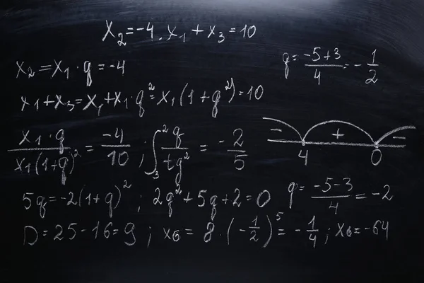 Maths Formulas Chalkboard Background — Stock Photo, Image