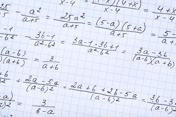 Cahier Exercices Avec Formules Mathématiques — Photo