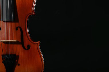Siyah arkaplanda keman