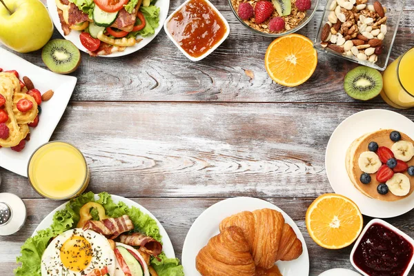 Lekker Vers Ontbijt Keukentafel — Stockfoto