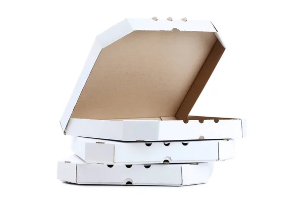 Stack Pizza Boxes Isolated White Background — Stock Photo, Image