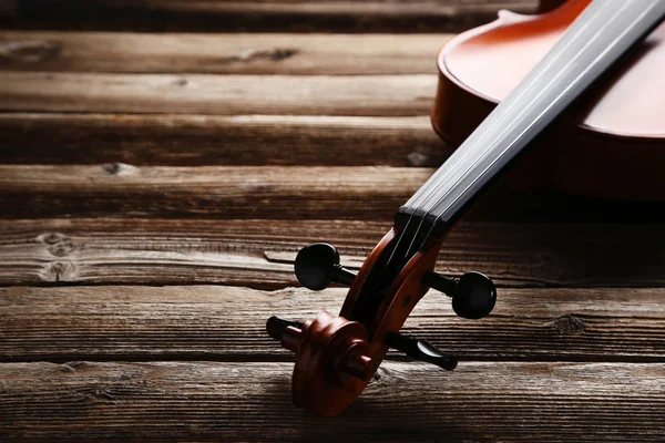Testa Violino Sfondo Marrone Legno — Foto Stock
