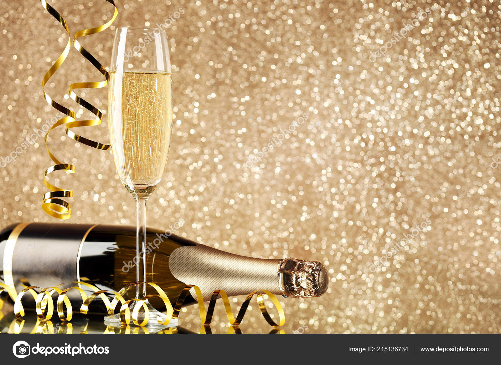 Champagne Bottle And Glass Wallpaper