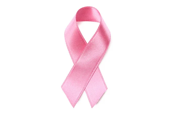 Close Van Pink Ribbon Witte Achtergrond — Stockfoto