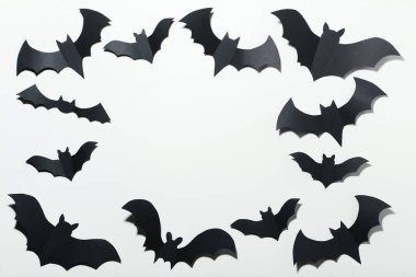 Halloween Kağıt yarasalar beyaz arka plan üzerinde