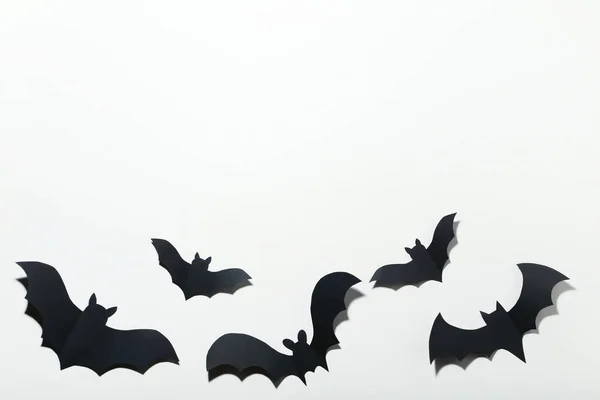 Halloween Paper Bats White Background — Stock Photo, Image