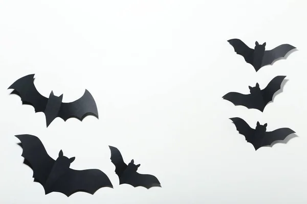 Pipistrelli Carta Halloween Sfondo Bianco — Foto Stock