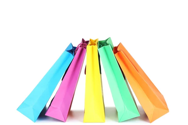 Colorful Shopping Bags Isolated White Background — Stock Photo, Image