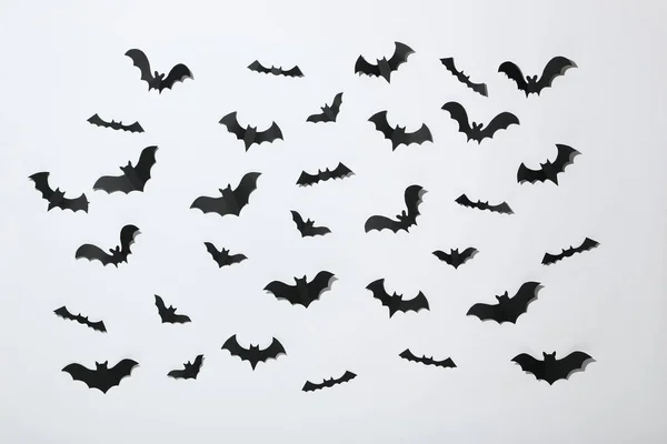 Halloween Papier Vleermuizen Witte Achtergrond — Stockfoto