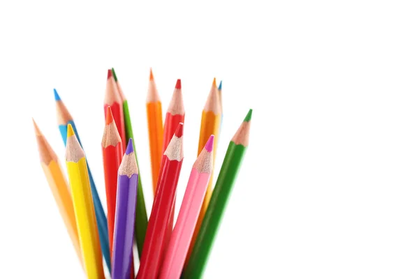 Bunch Colored Pencils White Background — Stock Photo, Image