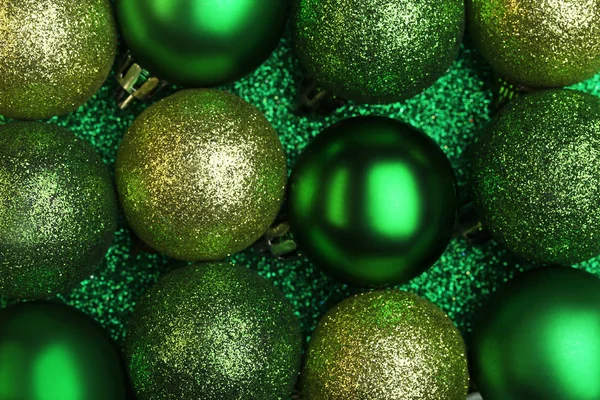 Fondo Adornos Navidad Verde — Foto de Stock