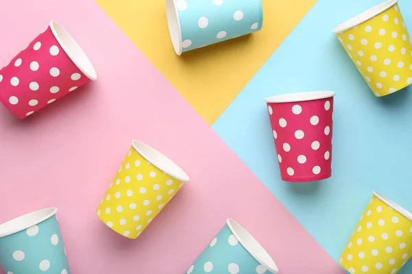 Paper Cups Colorful Background — Stock Photo, Image