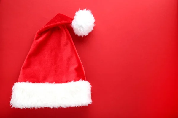 Sombrero Santa Claus Sobre Fondo Rojo —  Fotos de Stock