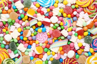 Arka plan tatlı şekerler ve lolipop
