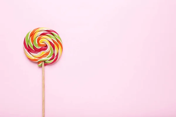 Colorful Lollipop Pink Background — Stock Photo, Image