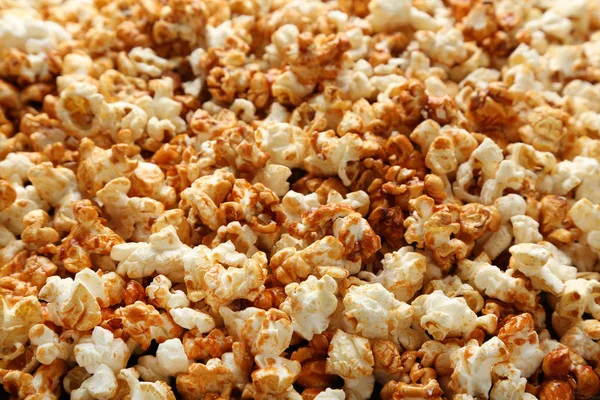 Zoete Karamel Popcorn Achtergrond — Stockfoto