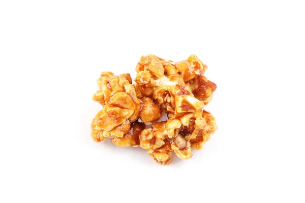 Karamelový Popcorn Izolované Bílém Pozadí — Stock fotografie