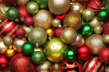 Renkli Noel baubles arka plan