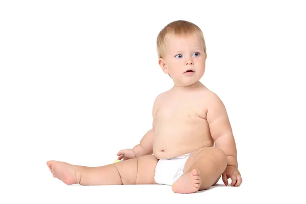 Baby Boy Isolated White Background — Stock Photo, Image