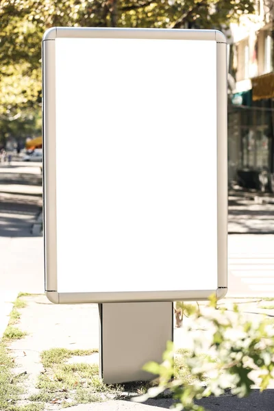 Blank advertising board on street