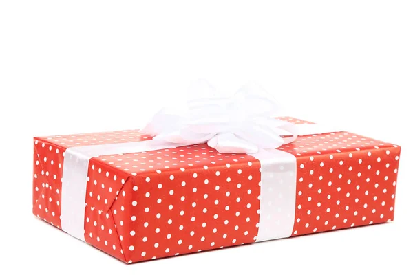 Gift Box Ribbon Isolated White Background — Stock Photo, Image