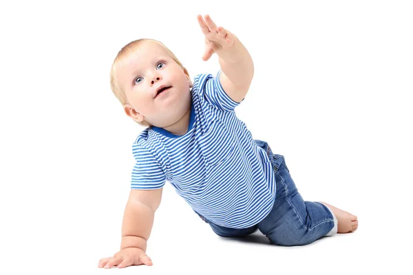 Baby Boy Isolated White Background Stock Image